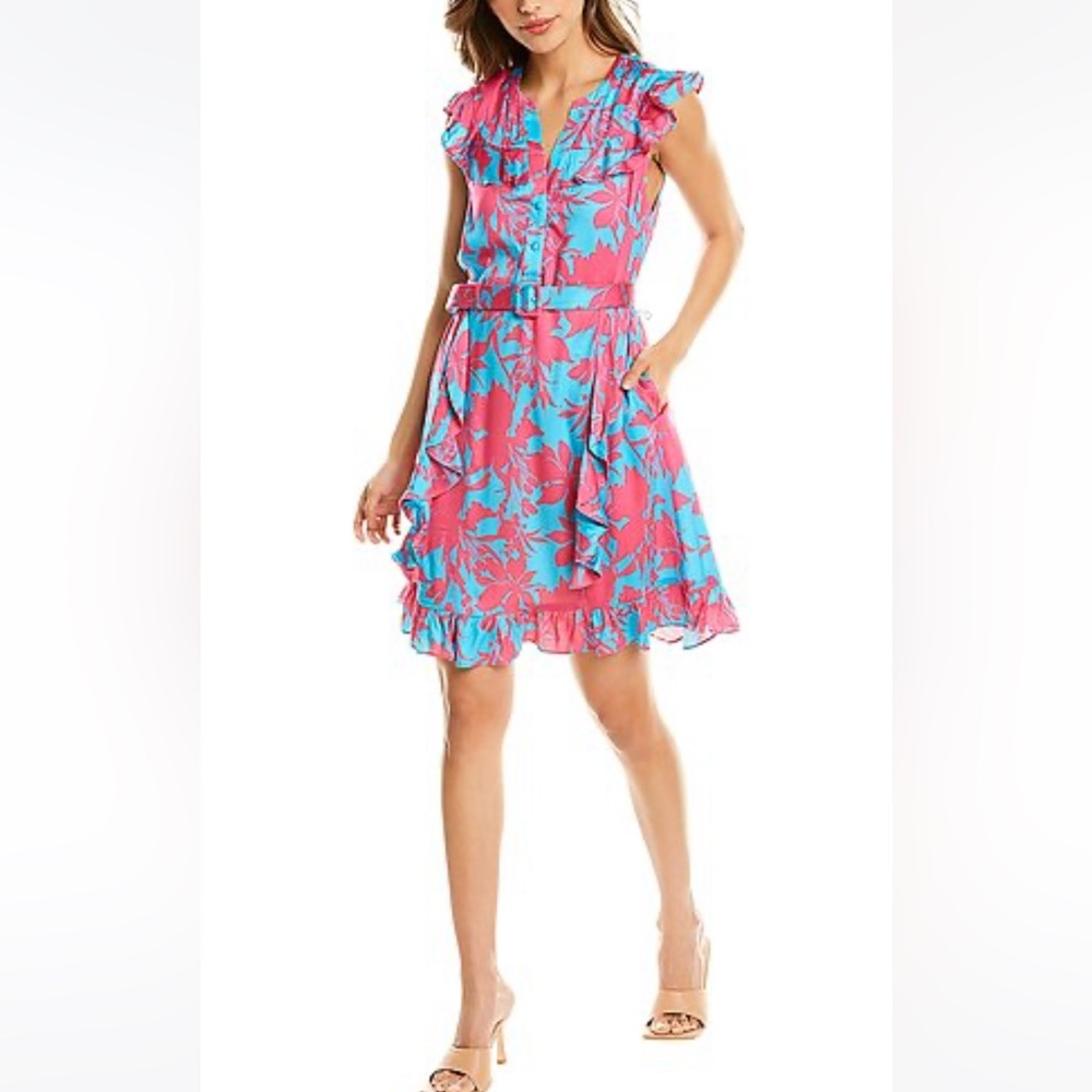 Hale Bob Floral Belted Dress